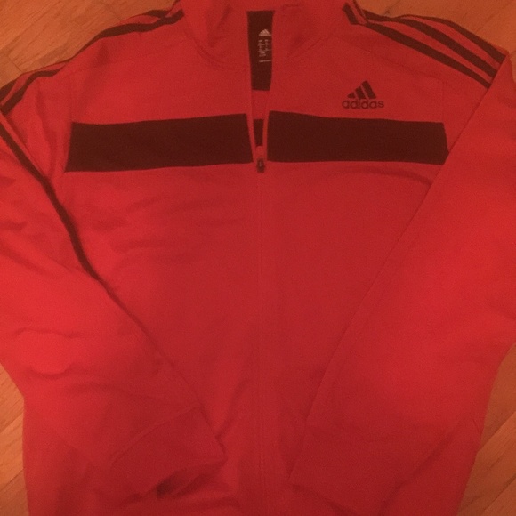 adidas superstar jacket black red